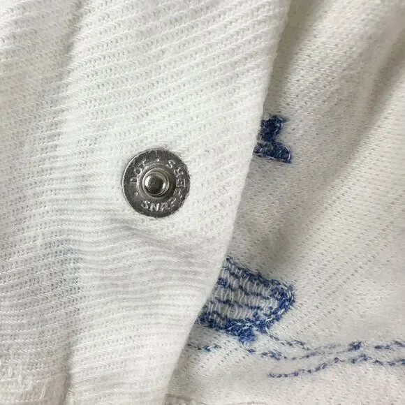 Carters Vintage Baby One Year Snap Shirt White Embroidered Girl Danish Clog Boat - Picture 6 of 7